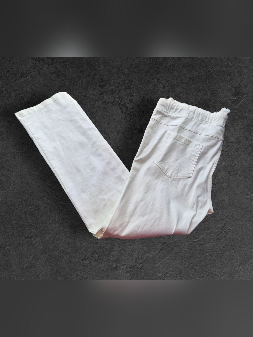 White Elastic Waist Pull-On Jeans 1X